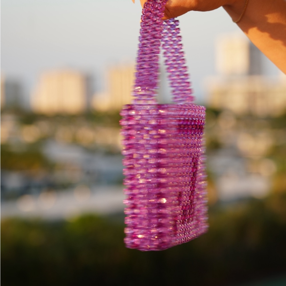 Purple Beaded Handbag - Picture 2 of 5
